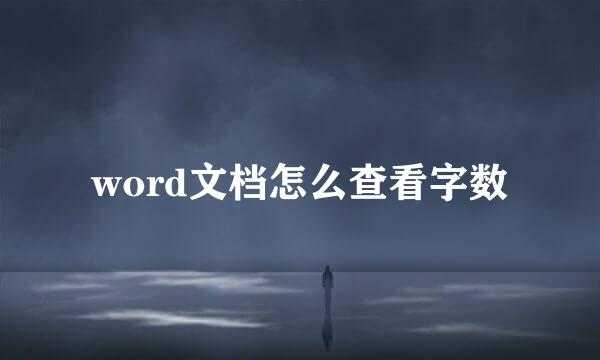 word文档怎么查看字数