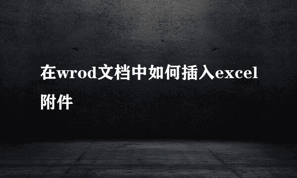 在wrod文档中如何插入excel附件
