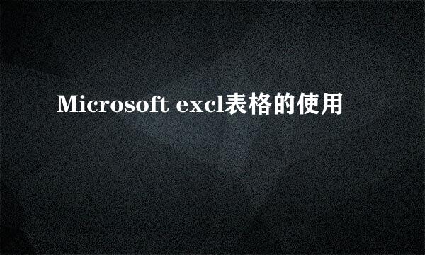 Microsoft excl表格的使用