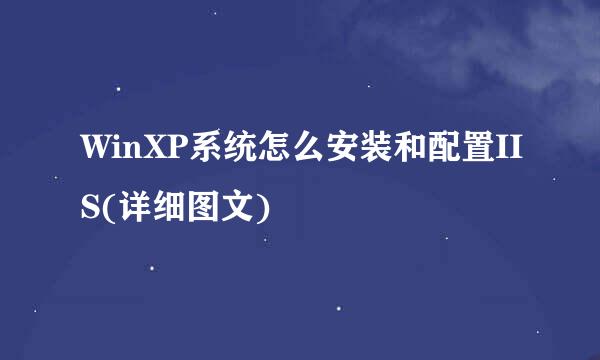 WinXP系统怎么安装和配置IIS(详细图文)