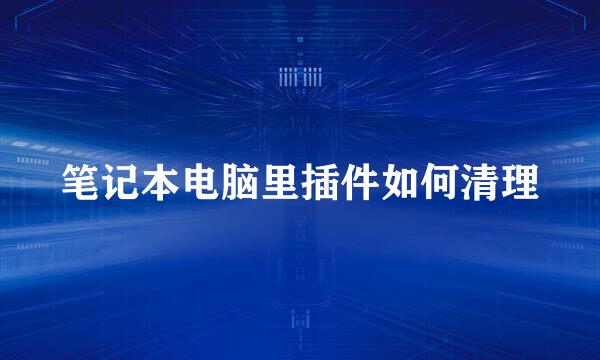 笔记本电脑里插件如何清理