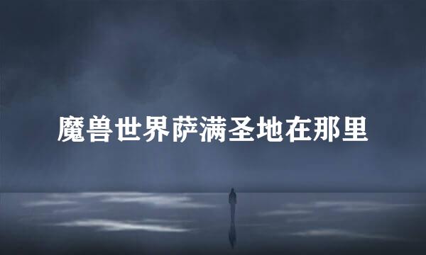 魔兽世界萨满圣地在那里