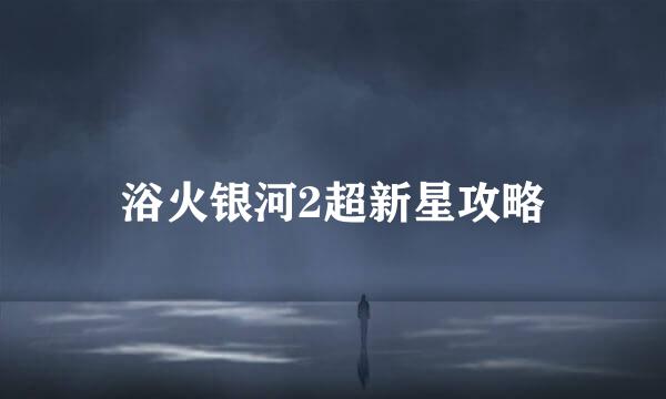 浴火银河2超新星攻略