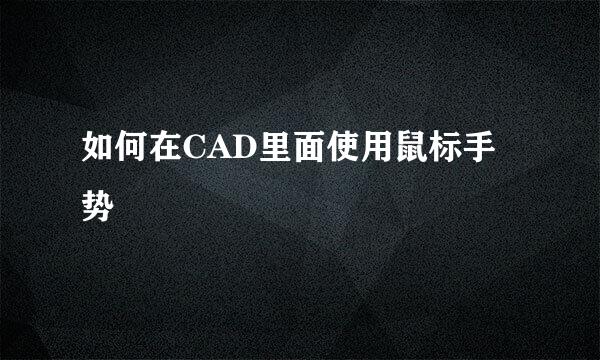 如何在CAD里面使用鼠标手势