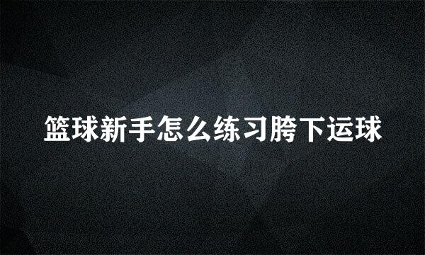 篮球新手怎么练习胯下运球