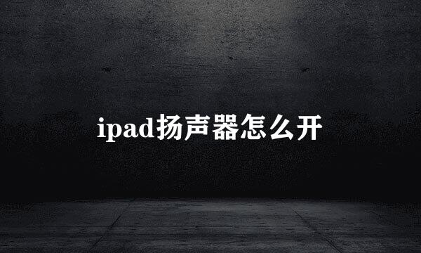 ipad扬声器怎么开
