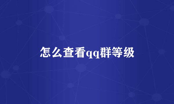 怎么查看qq群等级