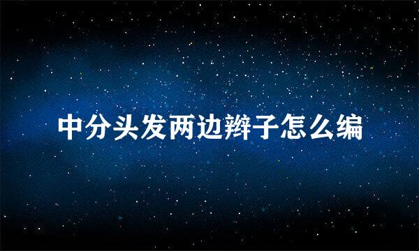 中分头发两边辫子怎么编