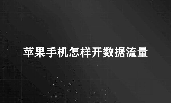 苹果手机怎样开数据流量
