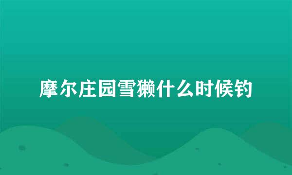 摩尔庄园雪獭什么时候钓