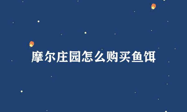 摩尔庄园怎么购买鱼饵