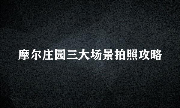 摩尔庄园三大场景拍照攻略