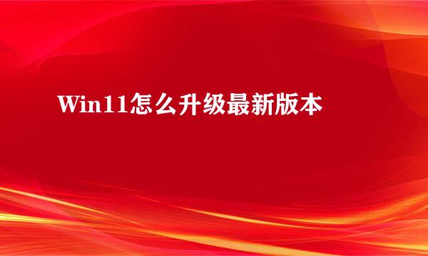 Win11怎么升级最新版本