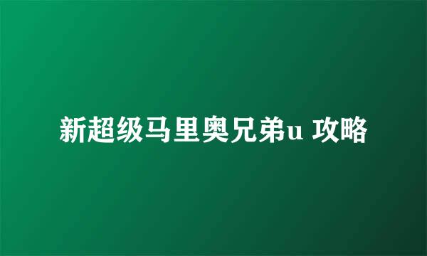 新超级马里奥兄弟u 攻略
