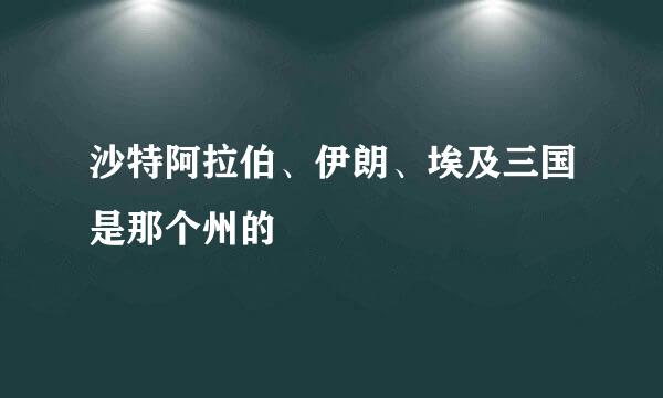 沙特阿拉伯、伊朗、埃及三国是那个州的