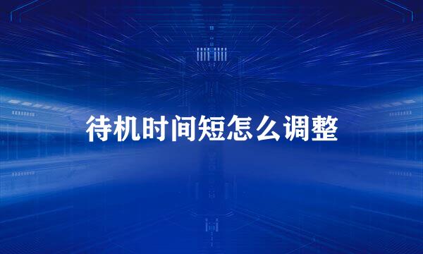 待机时间短怎么调整
