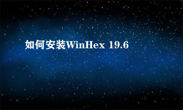 如何安装WinHex 19.6 