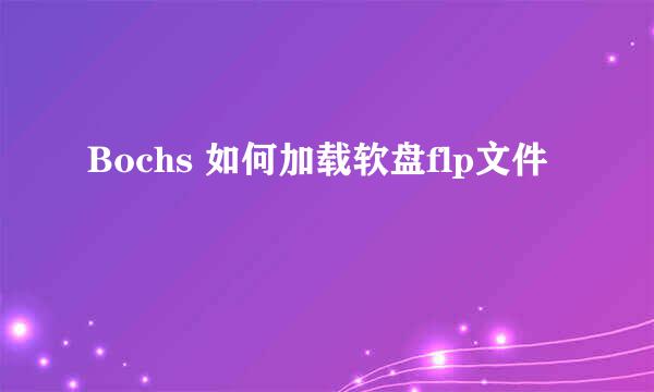 Bochs 如何加载软盘flp文件
