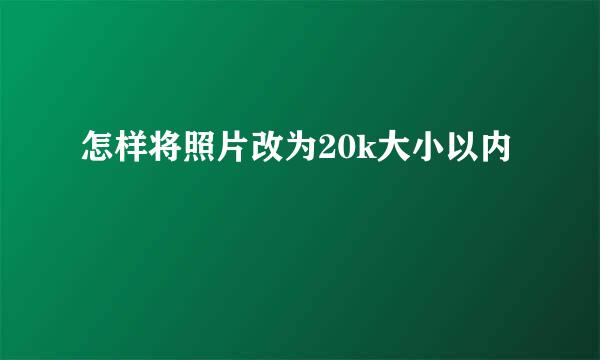 怎样将照片改为20k大小以内