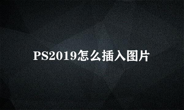 PS2019怎么插入图片