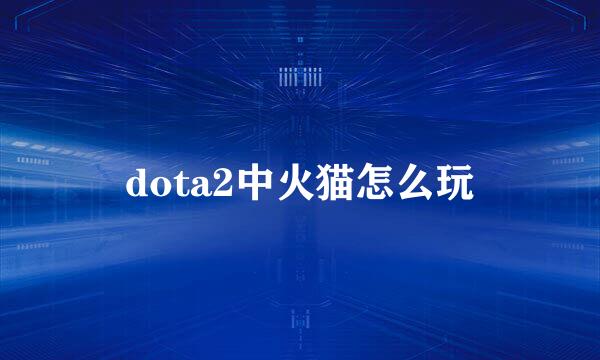 dota2中火猫怎么玩
