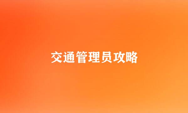 交通管理员攻略