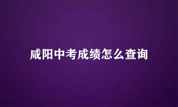咸阳中考成绩怎么查询