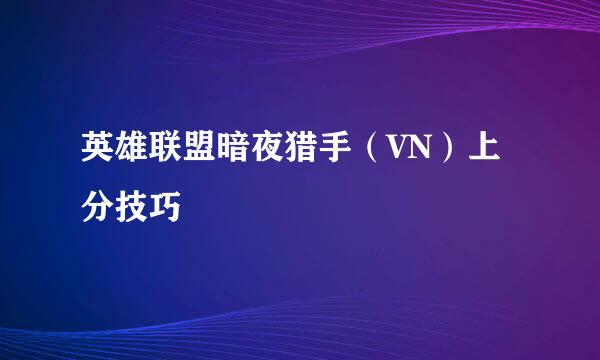 英雄联盟暗夜猎手（VN）上分技巧