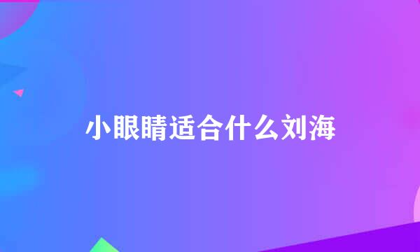 小眼睛适合什么刘海