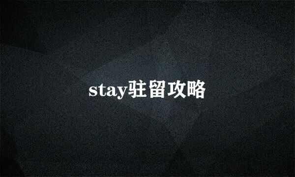 stay驻留攻略