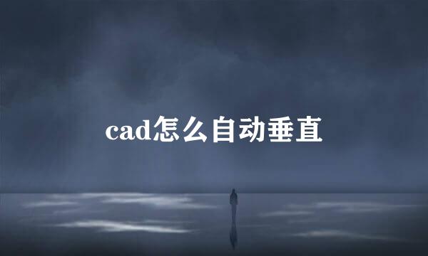 cad怎么自动垂直