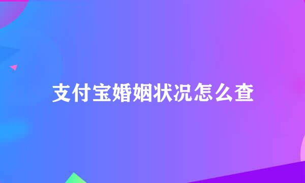 支付宝婚姻状况怎么查