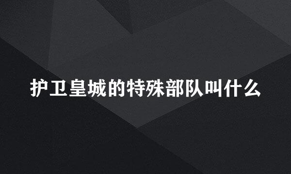 护卫皇城的特殊部队叫什么