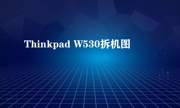 Thinkpad W530拆机图