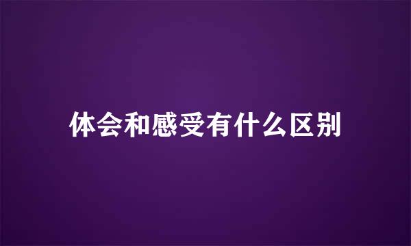 体会和感受有什么区别
