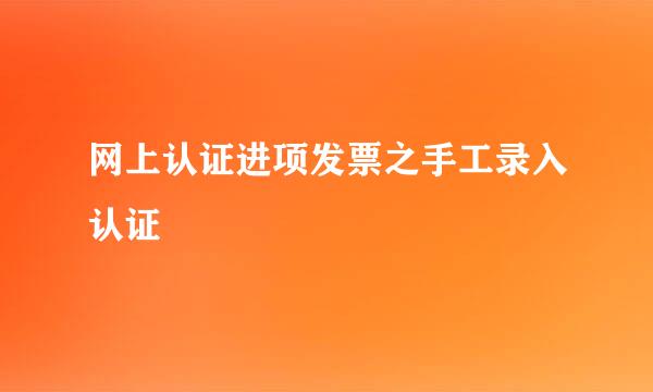 网上认证进项发票之手工录入认证