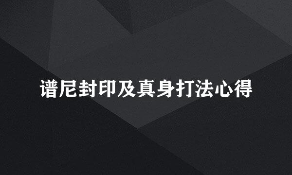 谱尼封印及真身打法心得