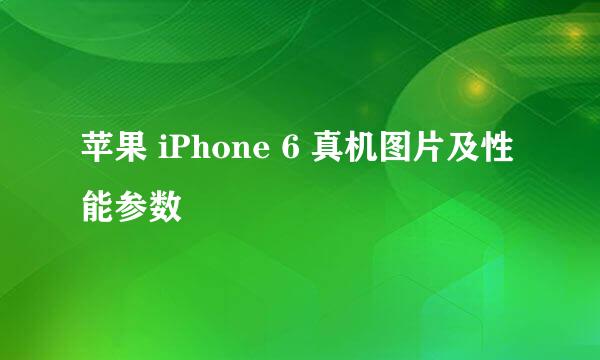 苹果 iPhone 6 真机图片及性能参数