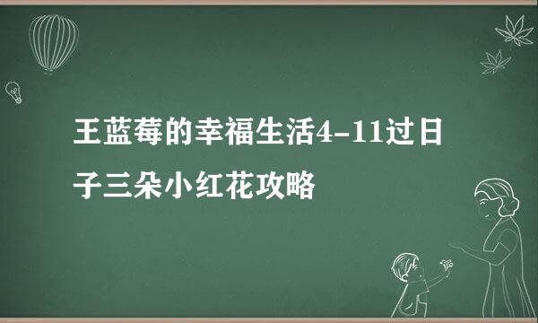 王蓝莓的幸福生活4-11过日子三朵小红花攻略