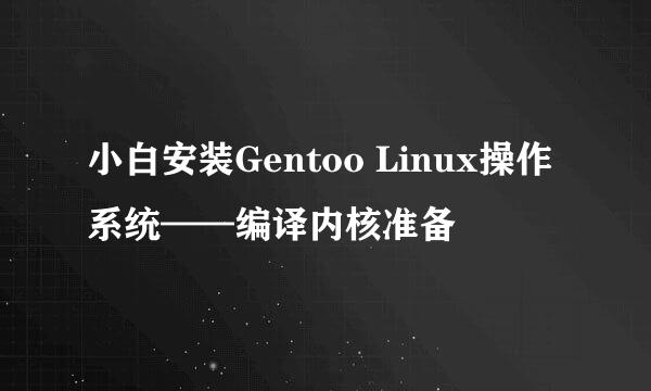 小白安装Gentoo Linux操作系统——编译内核准备