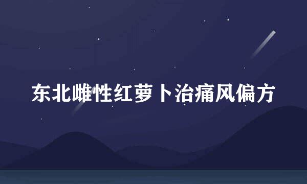 东北雌性红萝卜治痛风偏方