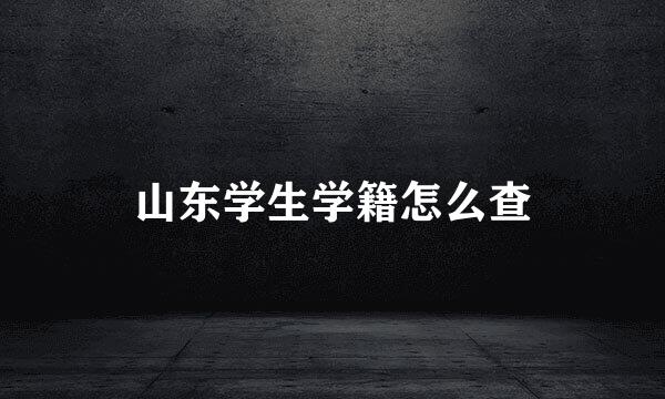 山东学生学籍怎么查