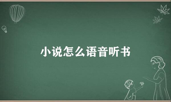 小说怎么语音听书