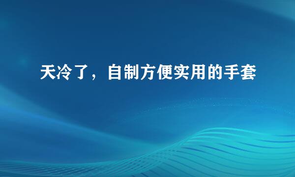 天冷了，自制方便实用的手套