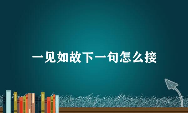 一见如故下一句怎么接