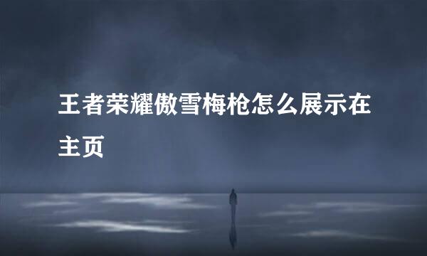 王者荣耀傲雪梅枪怎么展示在主页