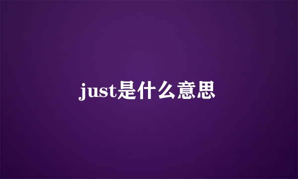 just是什么意思