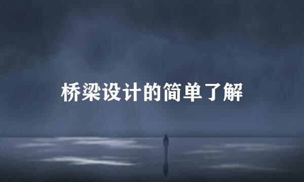 桥梁设计的简单了解