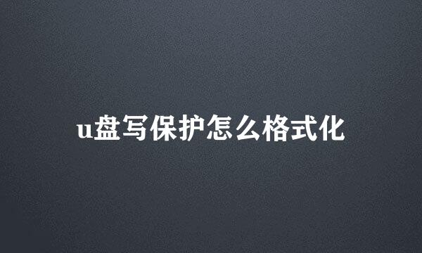 u盘写保护怎么格式化
