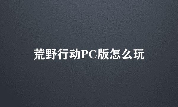 荒野行动PC版怎么玩